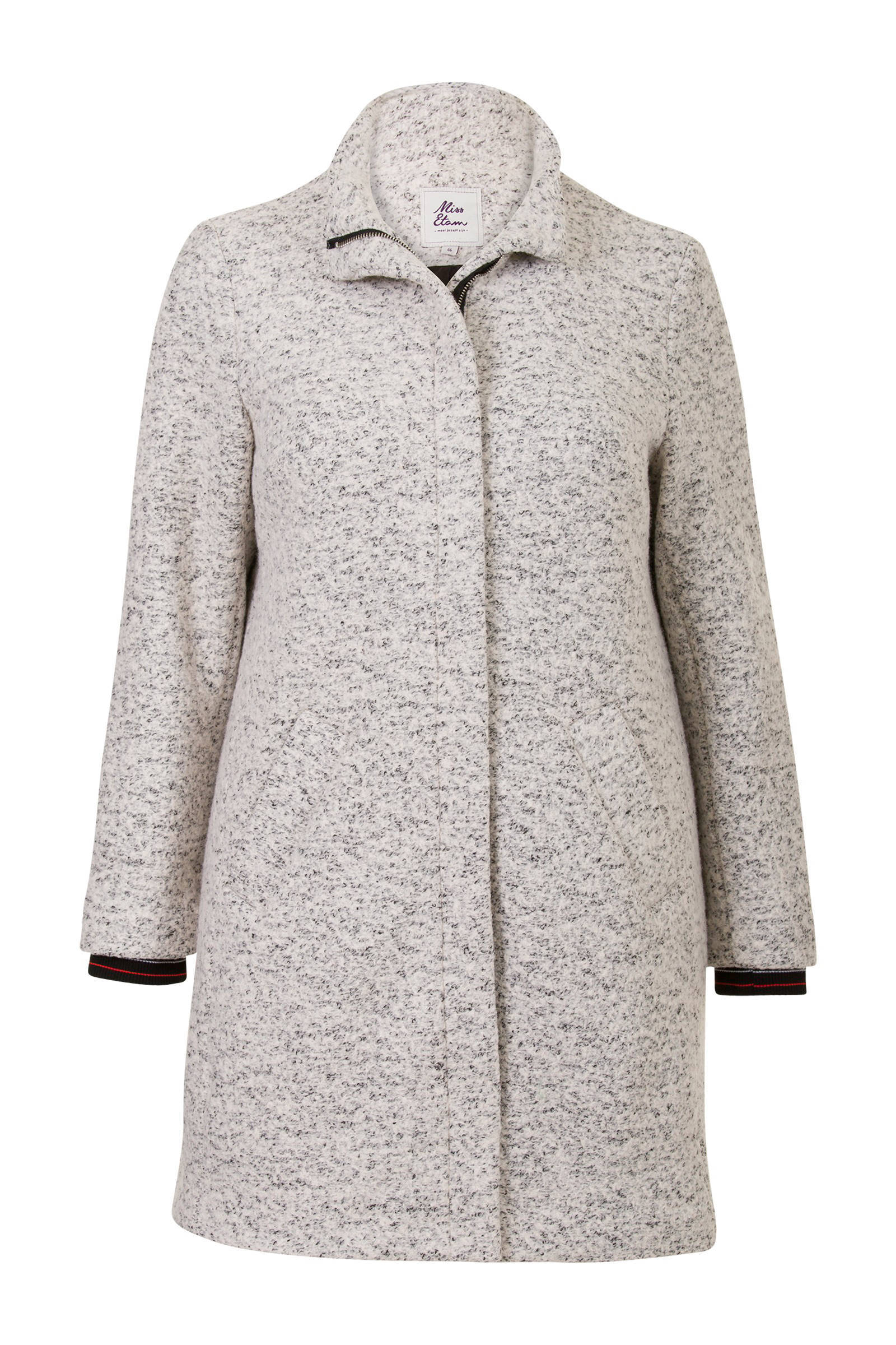 Miss Etam Plus jas met wol grijs online kopen