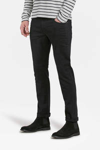 WE Fashion Blue Ridge slim fit jeans zwart, Zwart