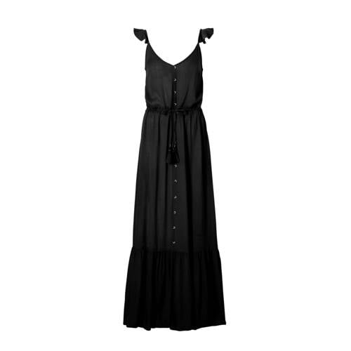 whkmp's beachwave maxi jurk met ruches zwart whkmp's beachwave maxi jurk met ruches zwart