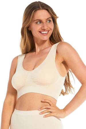 niet-voorgevormde bh top Comfort Bra met bamboe ecru