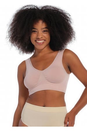 niet-voorgevormde bh top Comfort Bra met bamboe lichtroze