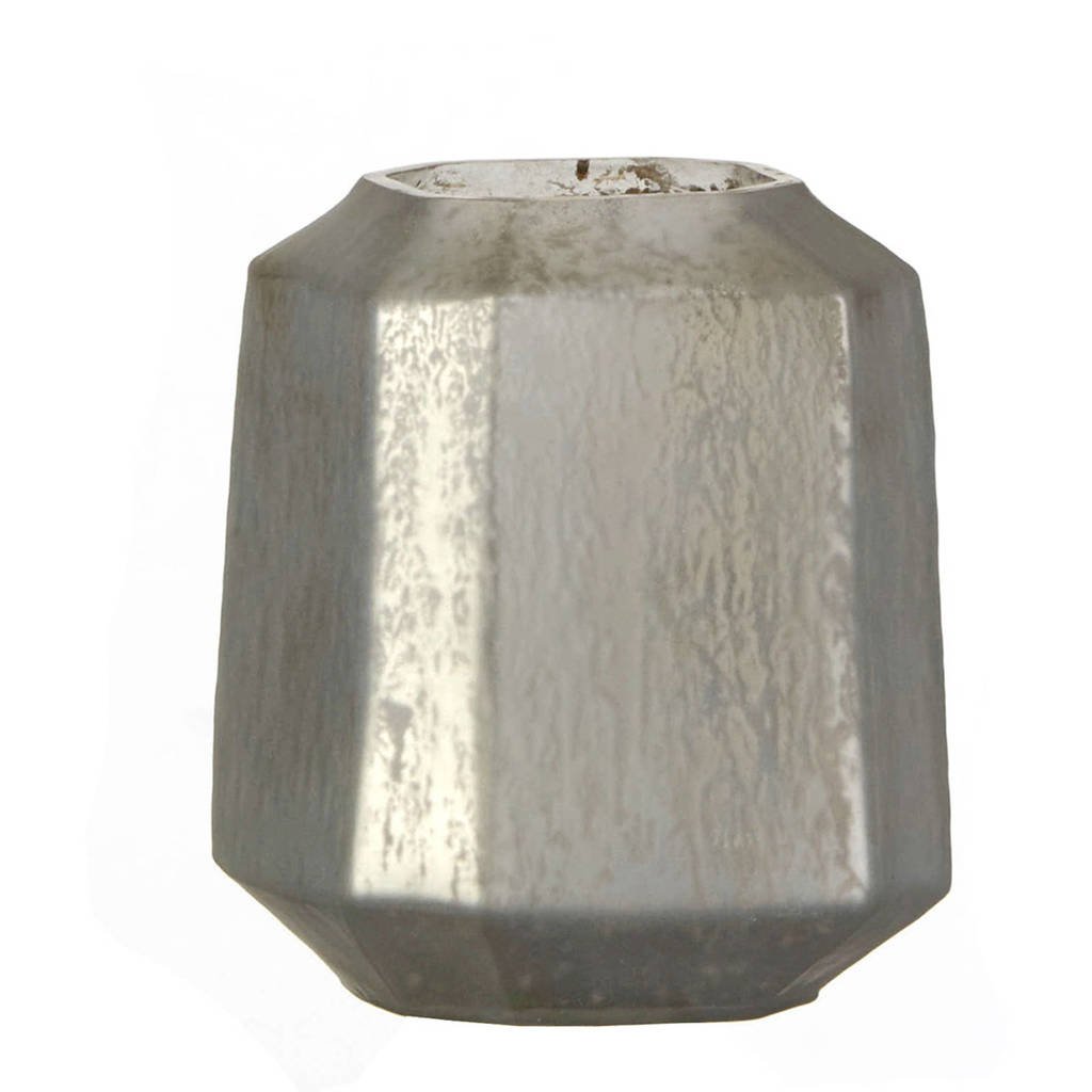 Casa Vivante waxinelichthouder Alva, Zilver frosted