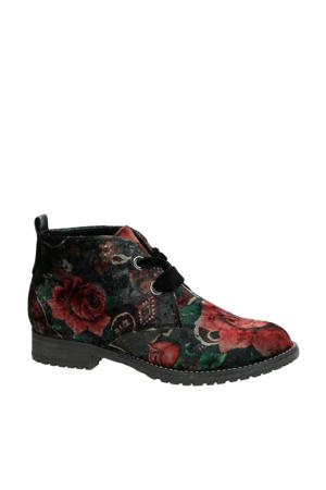 veterschoenen met all-over print zwart