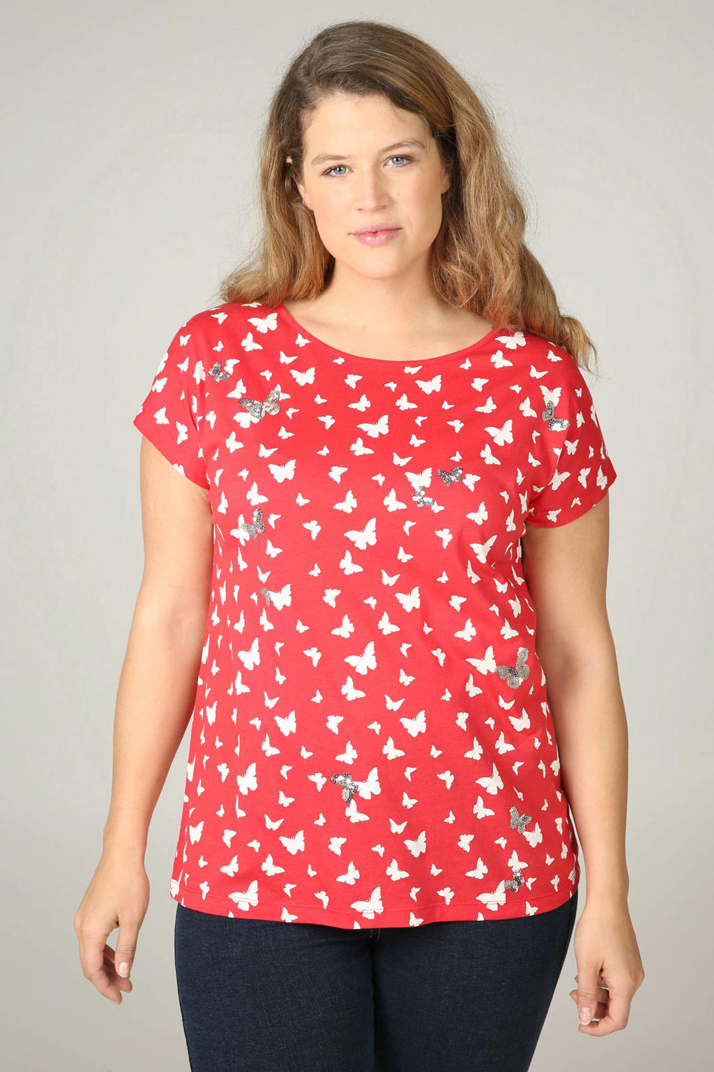 Paprika Tshirt met vlinderprint wehkamp