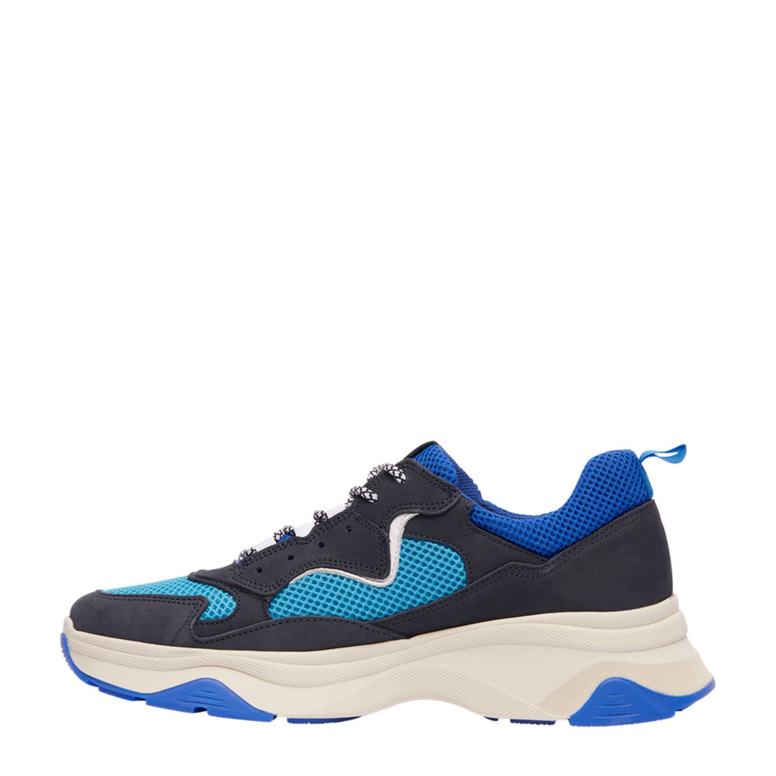 vanHaren AM SHOE leren sneakers blauw wehkamp