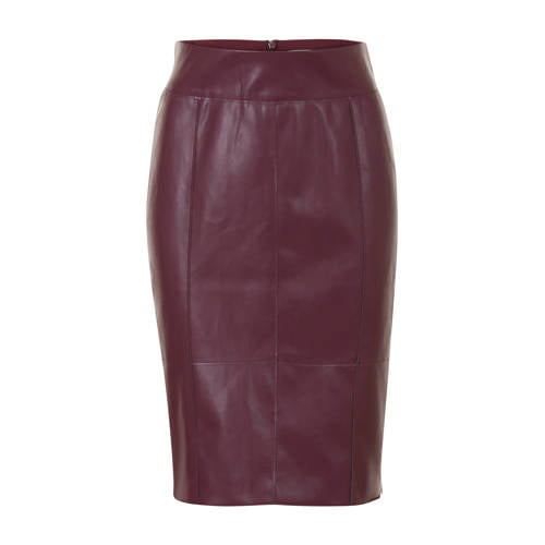 Promiss Imitatieleren Rok Bordeaux promiss kopen in de aanbieding