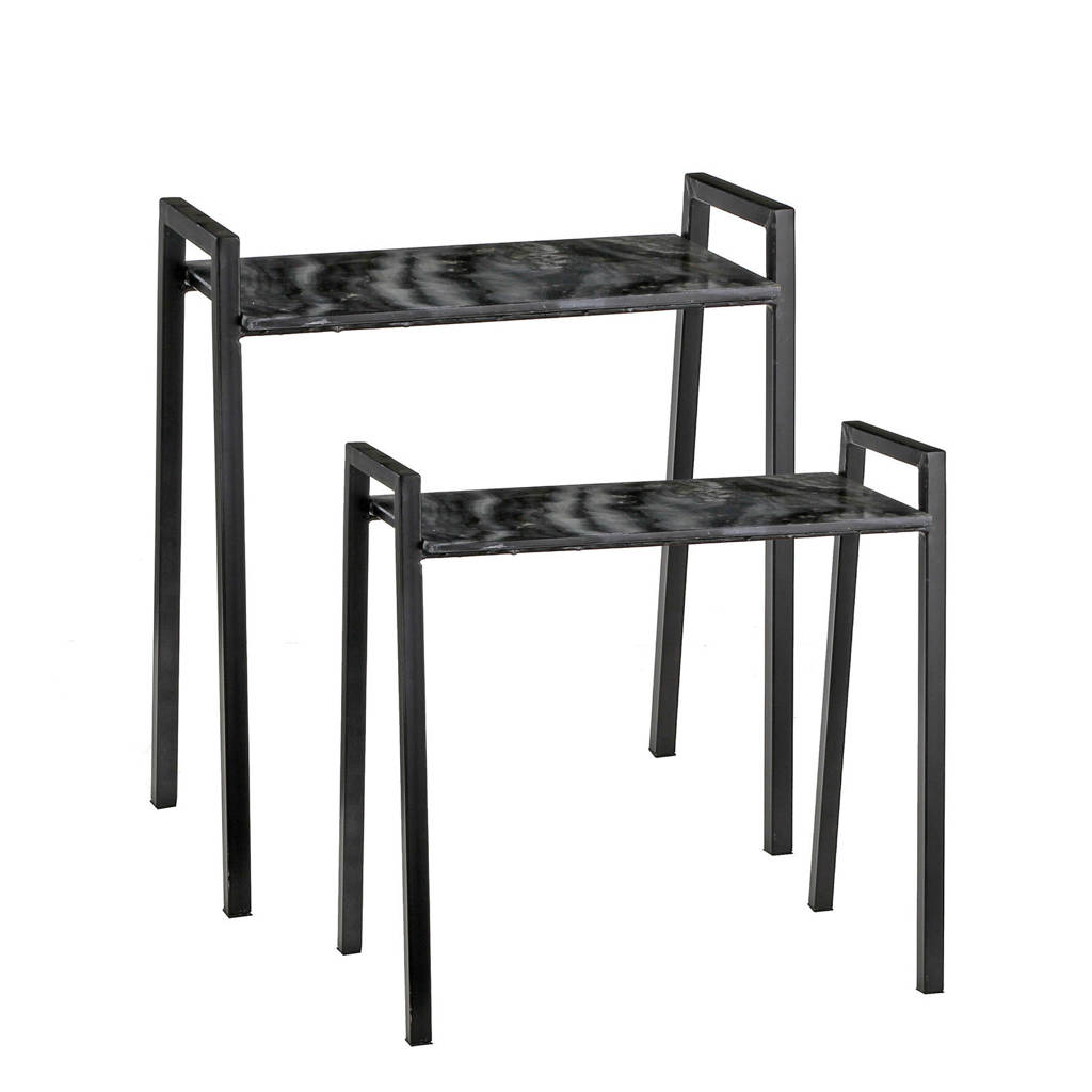 Casa Vivante bijzettafel Nanne (set van 2), Zwart