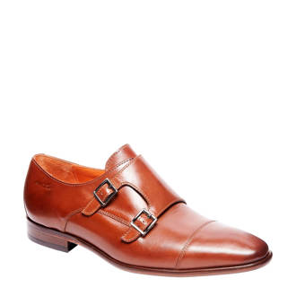 leren gespschoenen cognac
