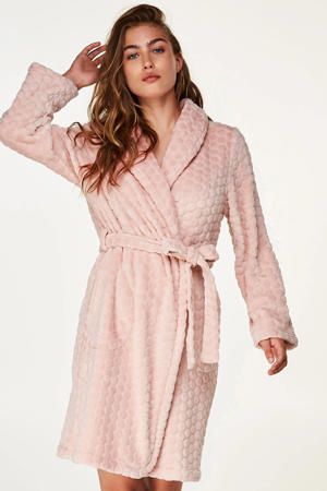 Elegant fleece badjas roze