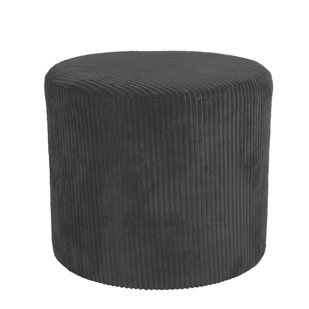 Leitmotiv poef Glam (Ø45 cm), Zwart