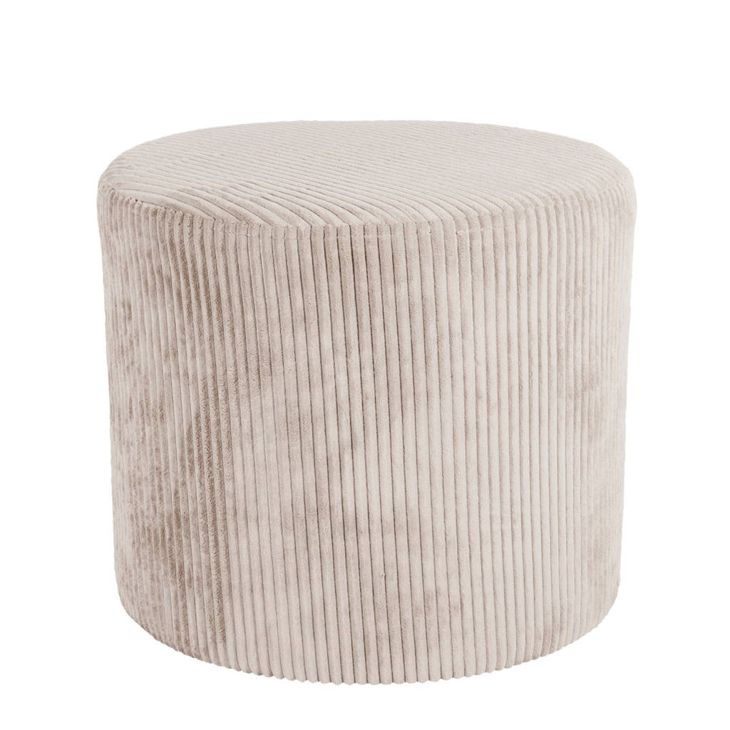 Leitmotiv poef Glam (Ø45 cm), Wit