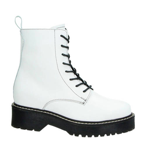 Nelson By Moderosa Leren Bikerboots Wit nelson by moderosa kopen in de aanbieding