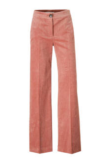 high waisted corduroy palazzo broek roze