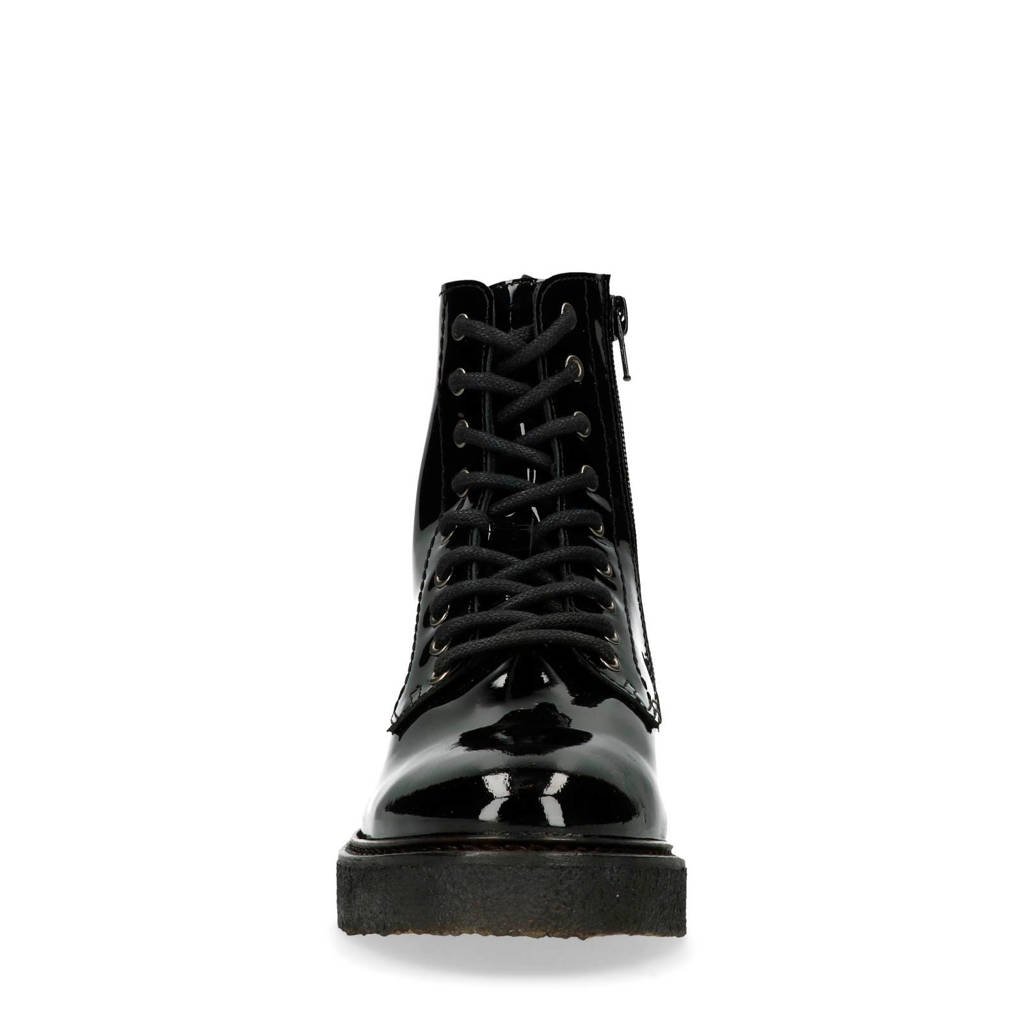 zwart Leren Lak Sacha Bikerboots Zwart naIxT