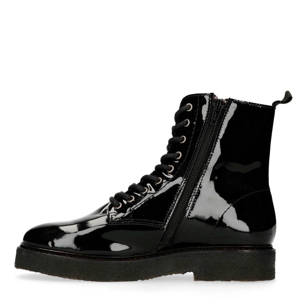 zwart Leren Lak Sacha Bikerboots Zwart naIxT