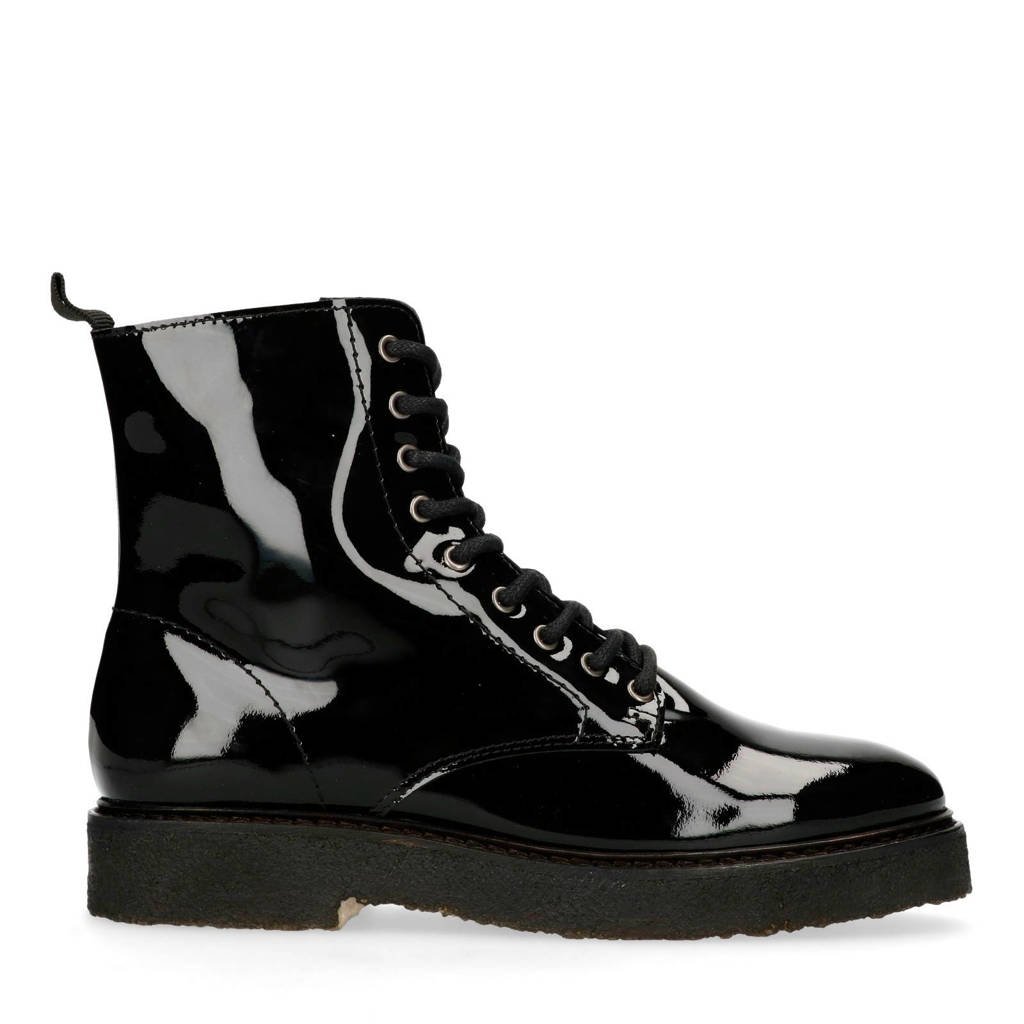 zwart Leren Lak Sacha Bikerboots Zwart naIxT