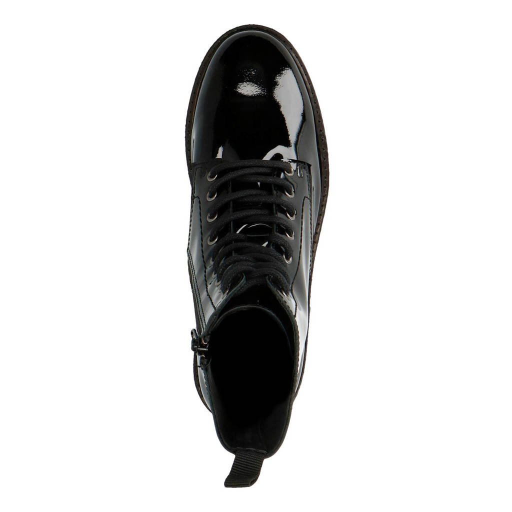 zwart Leren Lak Sacha Bikerboots Zwart naIxT