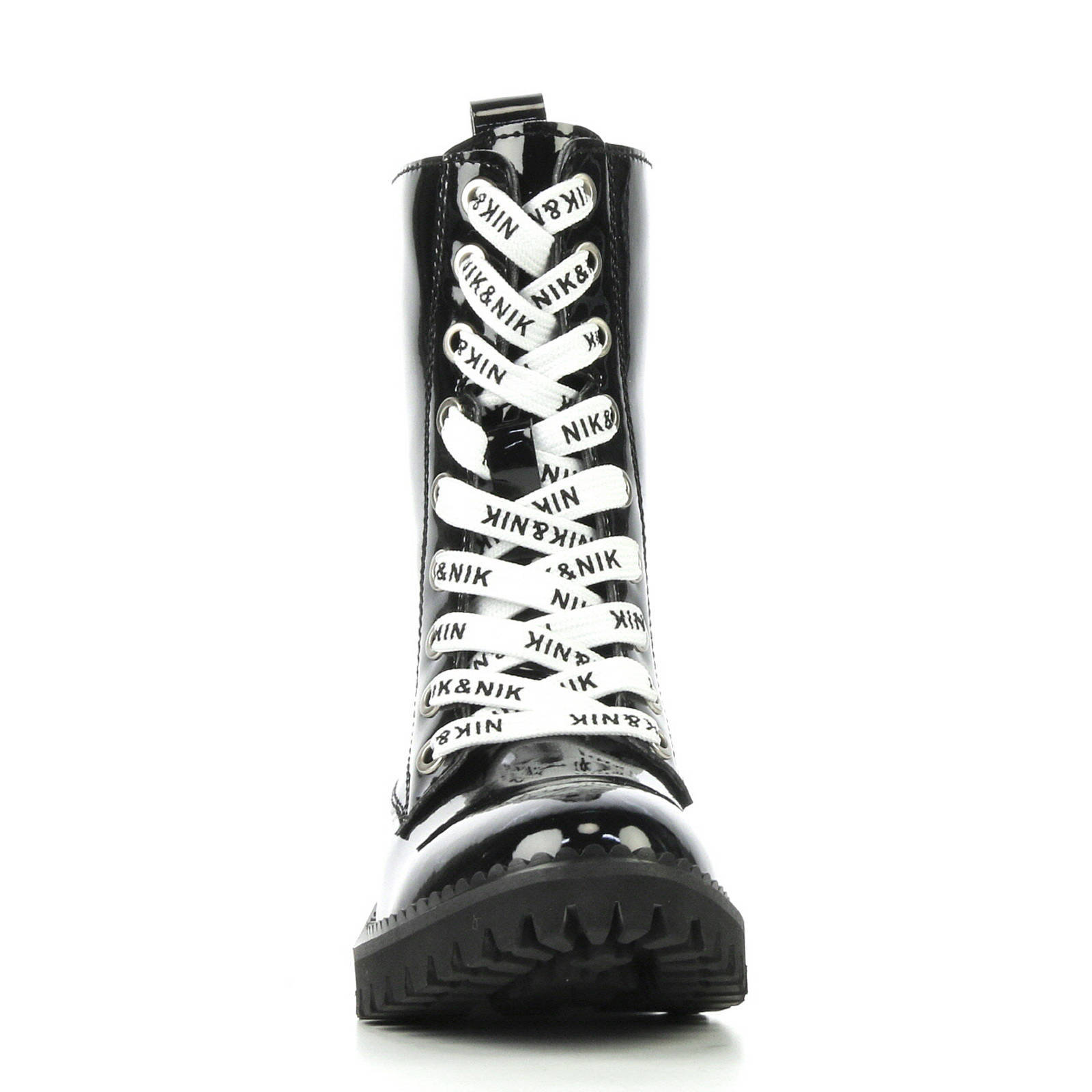 NIK\u0026NIK lakleren veterboots zwart | wehkamp