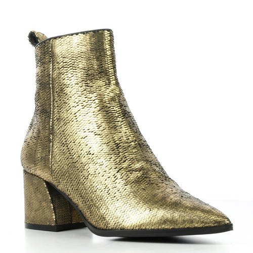 Mace Leren Enkellaarzen Met Slangenprint Goud mace kopen in de aanbieding