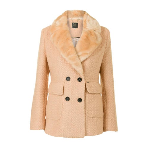 Promiss Lammy Coat Met Wol Beige promiss kopen in de aanbieding Promiss Lammy Coat Met Wol Beige promiss kopen in de aanbieding
