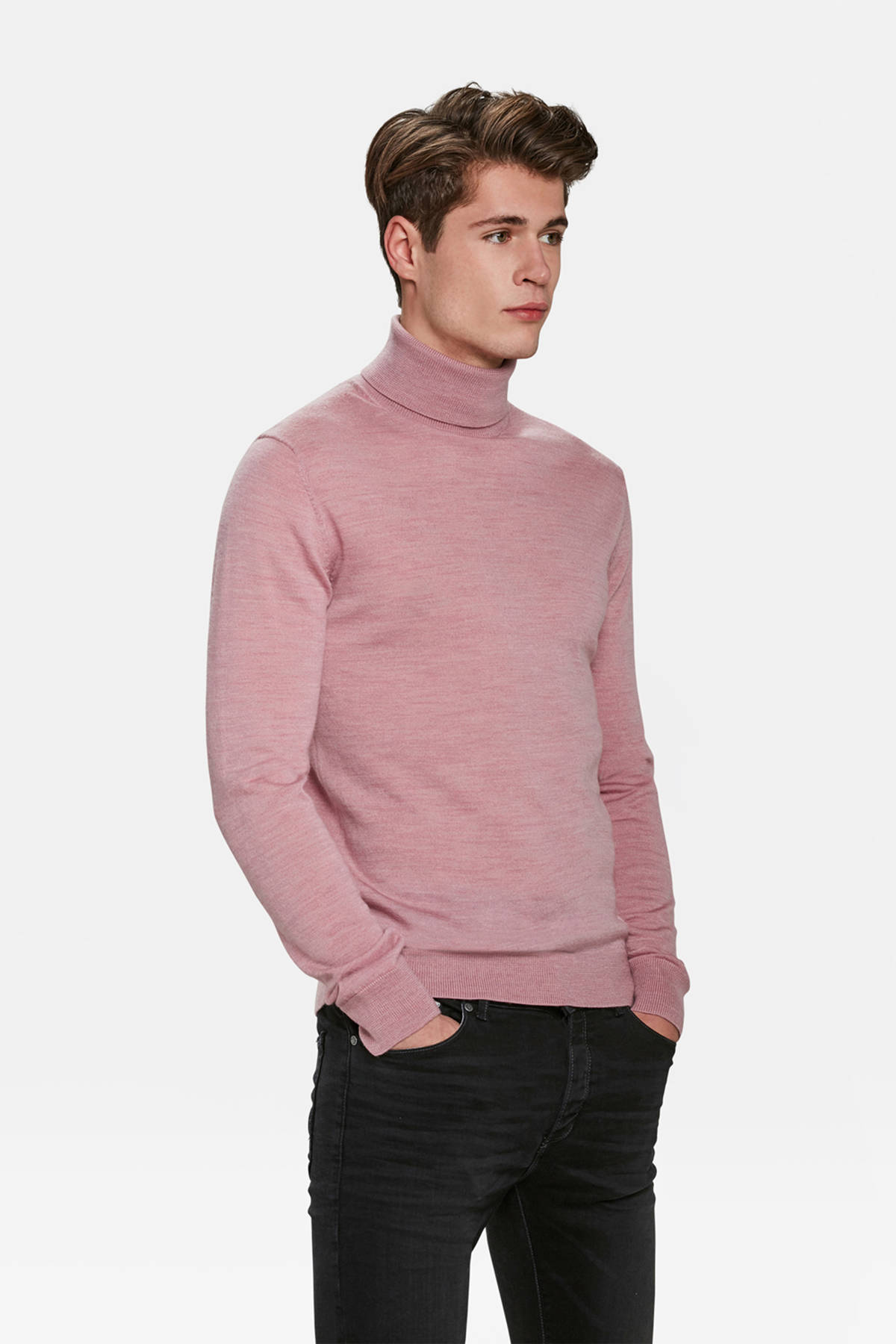 WE Fashion wollen slim fit coltrui lichtroze | wehkamp WE Fashion wollen slim fit coltrui zwart | wehkamp