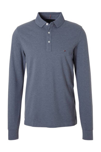 slim fit polo lange mouw