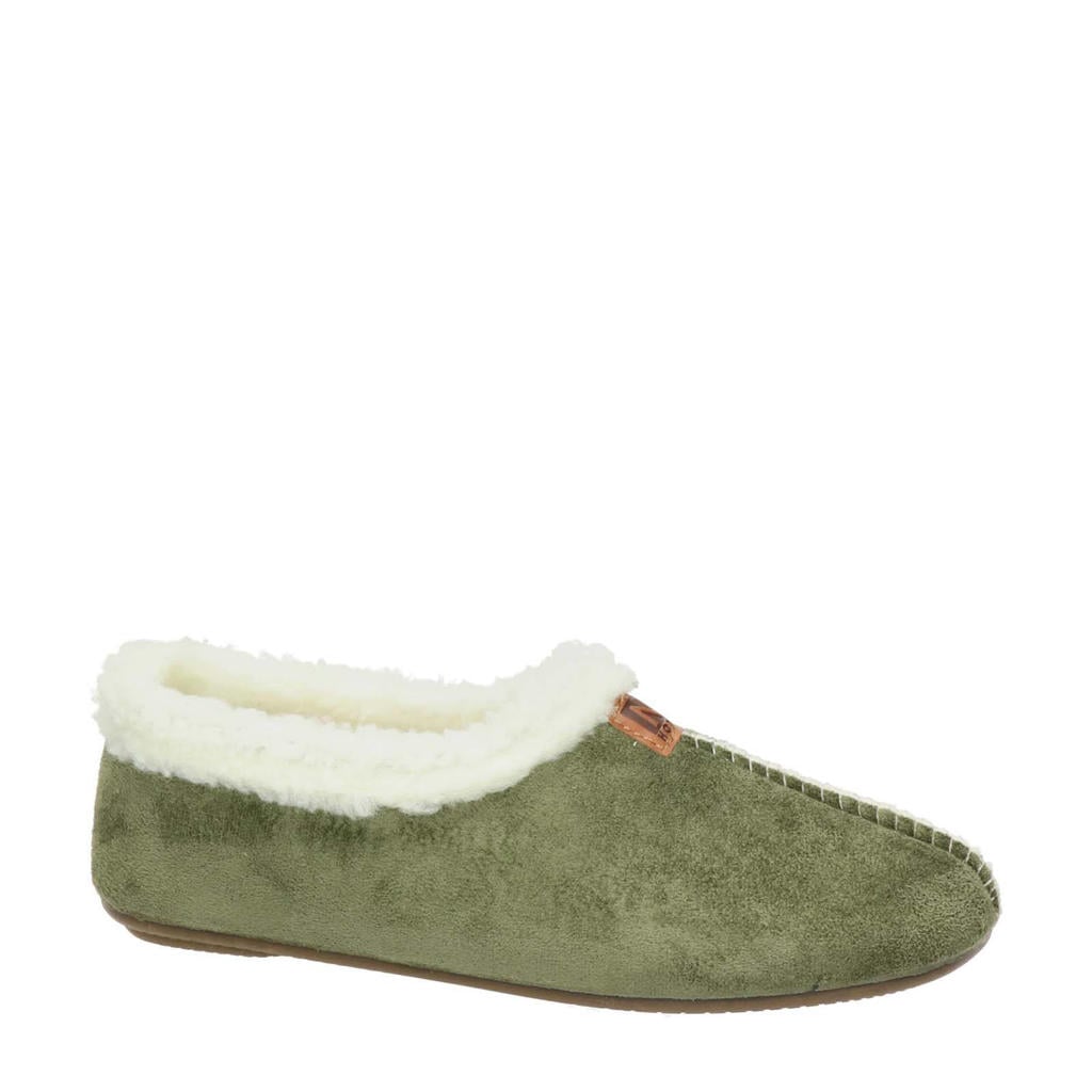 Kakikleurige dames Nelson Home pantoffels van textiel