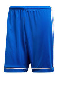 Blauw en witte heren adidas Performance sportshort Squad van polyester 