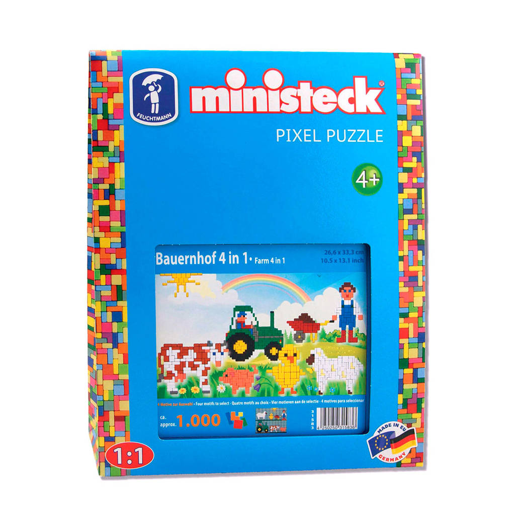 Ministeck boerderij 4-in-1 1000 steentjes