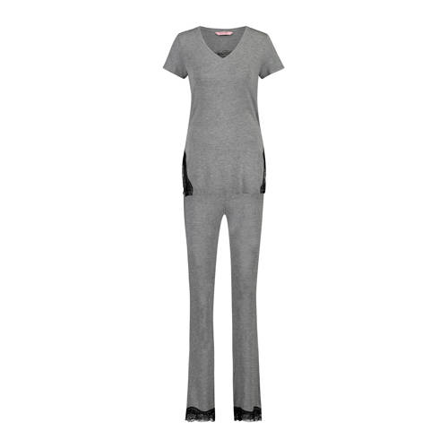 Hunkemoller Pyjama Met Kant Grijs hunkemoller kopen in de aanbieding Hunkemoller Pyjama Met Kant Grijs hunkemoller kopen in de aanbieding