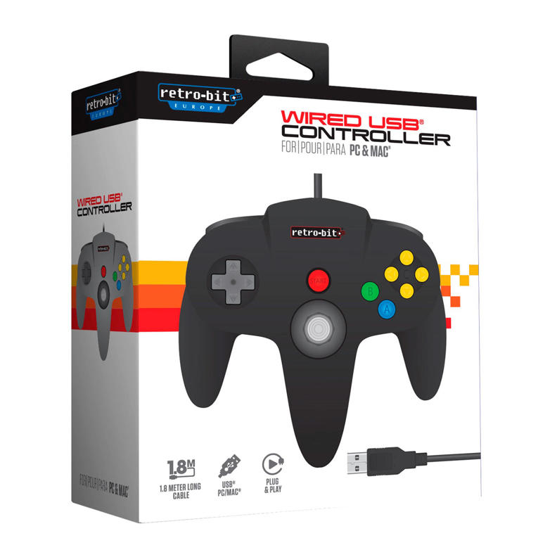 Retro-Bit Nintendo 64 USB controller zwart | wehkamp