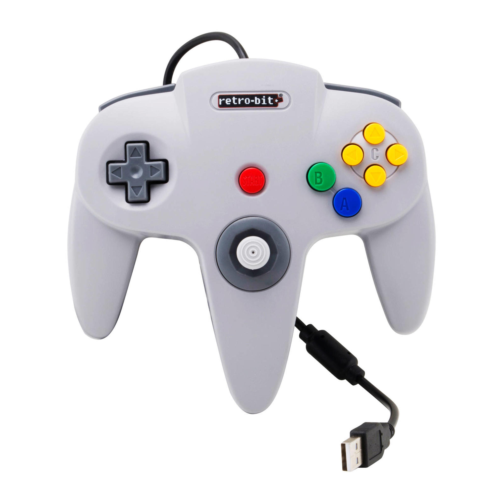 Retro-Bit Nintendo 64 USB controller grijs | wehkamp