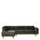 WOOOD velours hoekbank Statement hoek links - warm groen