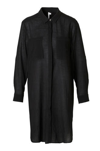 katoenen strandtuniek zwart