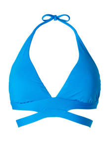 Mix & Match halter bikinitop gevoerd kobaltblauw