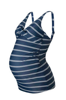 gestreepte positie tankini bikinitop blauw