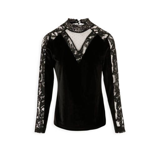 Morgan Fluwelen Top Zwart morgan kopen in de aanbieding