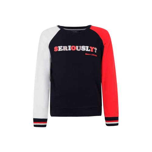 Marc Opolo Sweater Met Tekst Blauw marc opolo kopen in de aanbieding