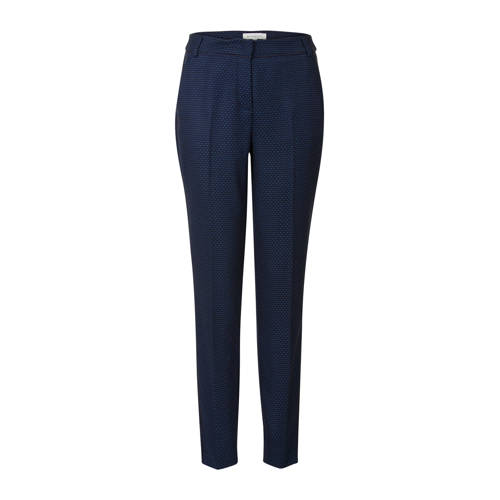Promiss Tapered Fit Jacquard Pantalon Blauw promiss kopen in de aanbieding