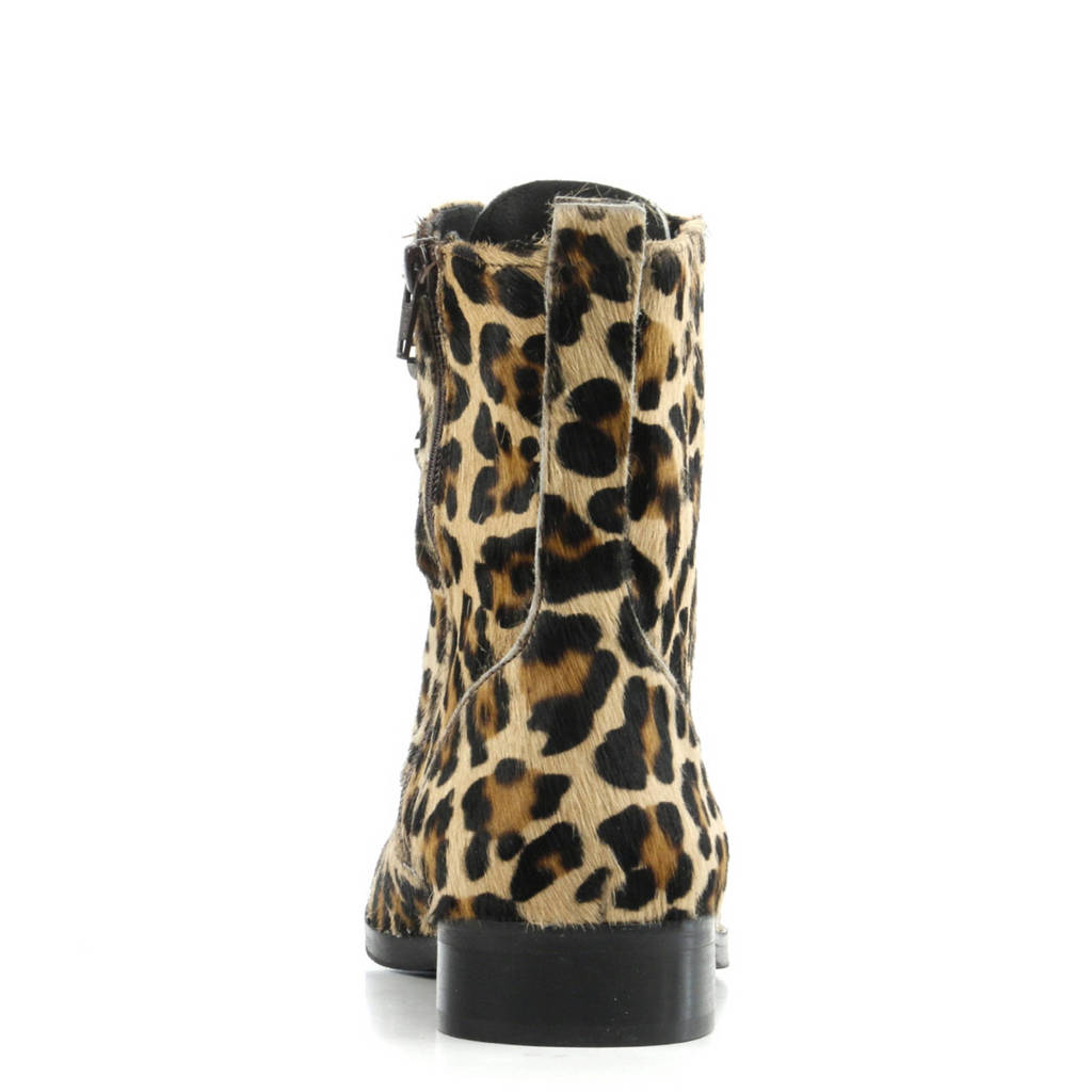 Met Locchi Lina Leren Panterprint Enkelboots Bruin TRnOWnP
