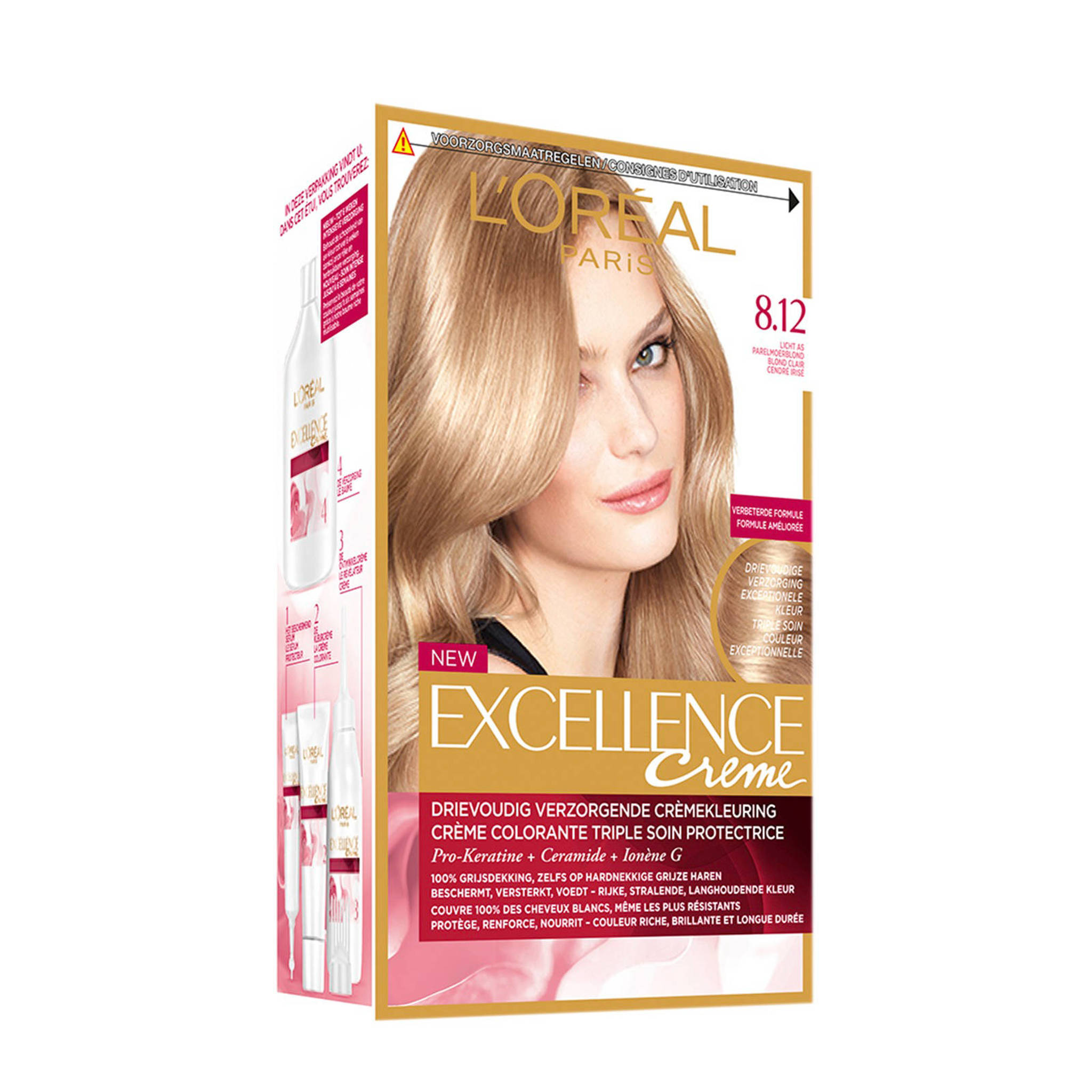 Paris Excellence Crème haarkleuring - 8.12 Licht parelmoer blond | wehkamp