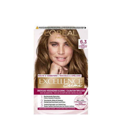 Loreal Paris Excellence Creme Haarkleuring 63 Donker Goudblond loreal kopen in de aanbieding
