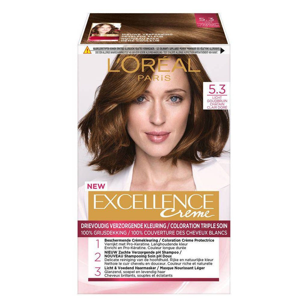 L'Oréal Excellence Crème haarkleuring - 5.3 Licht Goudbruin | wehkamp