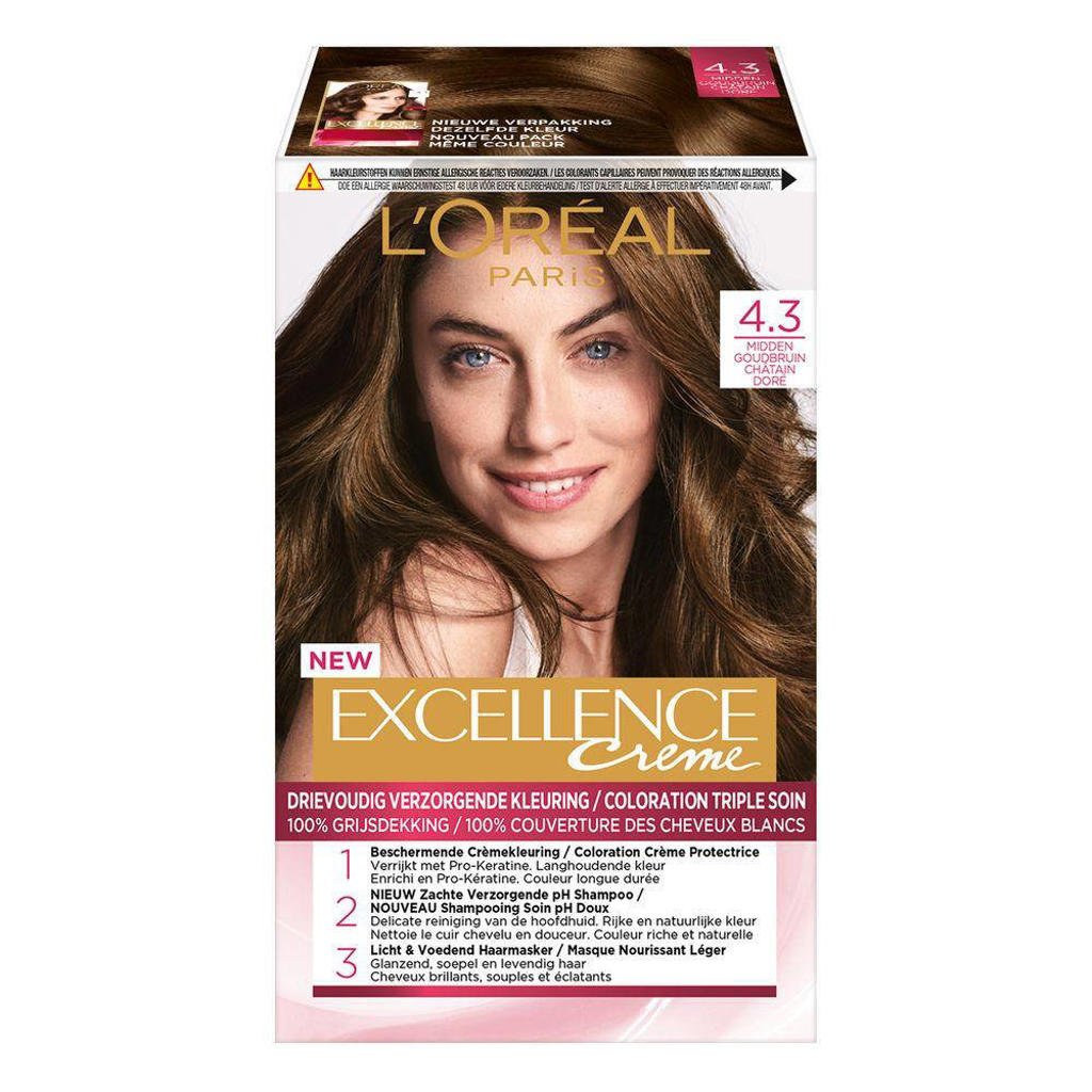 L'Oréal Paris Excellence Crème haarkleuring - 4.3 Midden Goudbruin