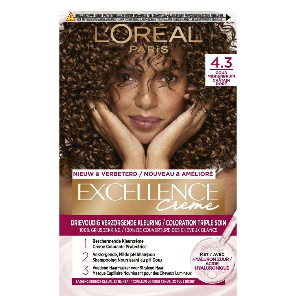 L'Oréal Paris Excellence Crème haarkleuring - Midden Goudbruin