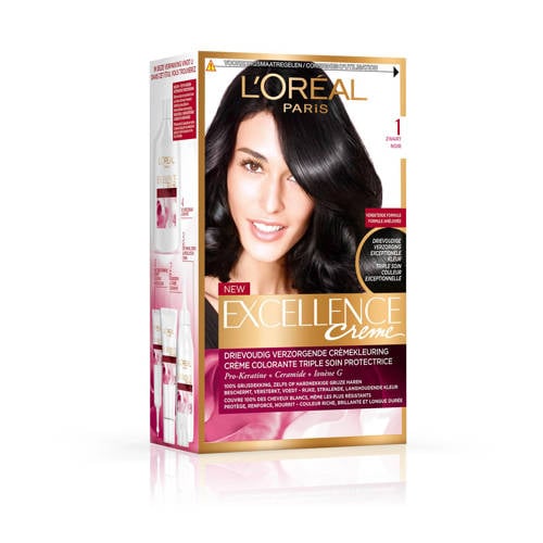 Wehkamp L'Oréal Paris Excellence Crème haarkleuring - 1 Intens Zwart aanbieding