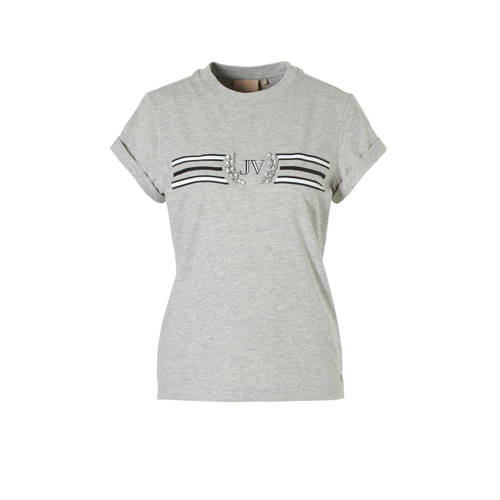 Josh V T Shirt Grijs Met Siersstenen josh v kopen in de aanbieding