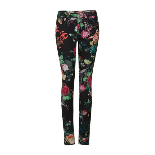 Miss Etam Lang Gebloemde Slim Fit Broek Zwart 36 Inch miss etam kopen in de aanbieding