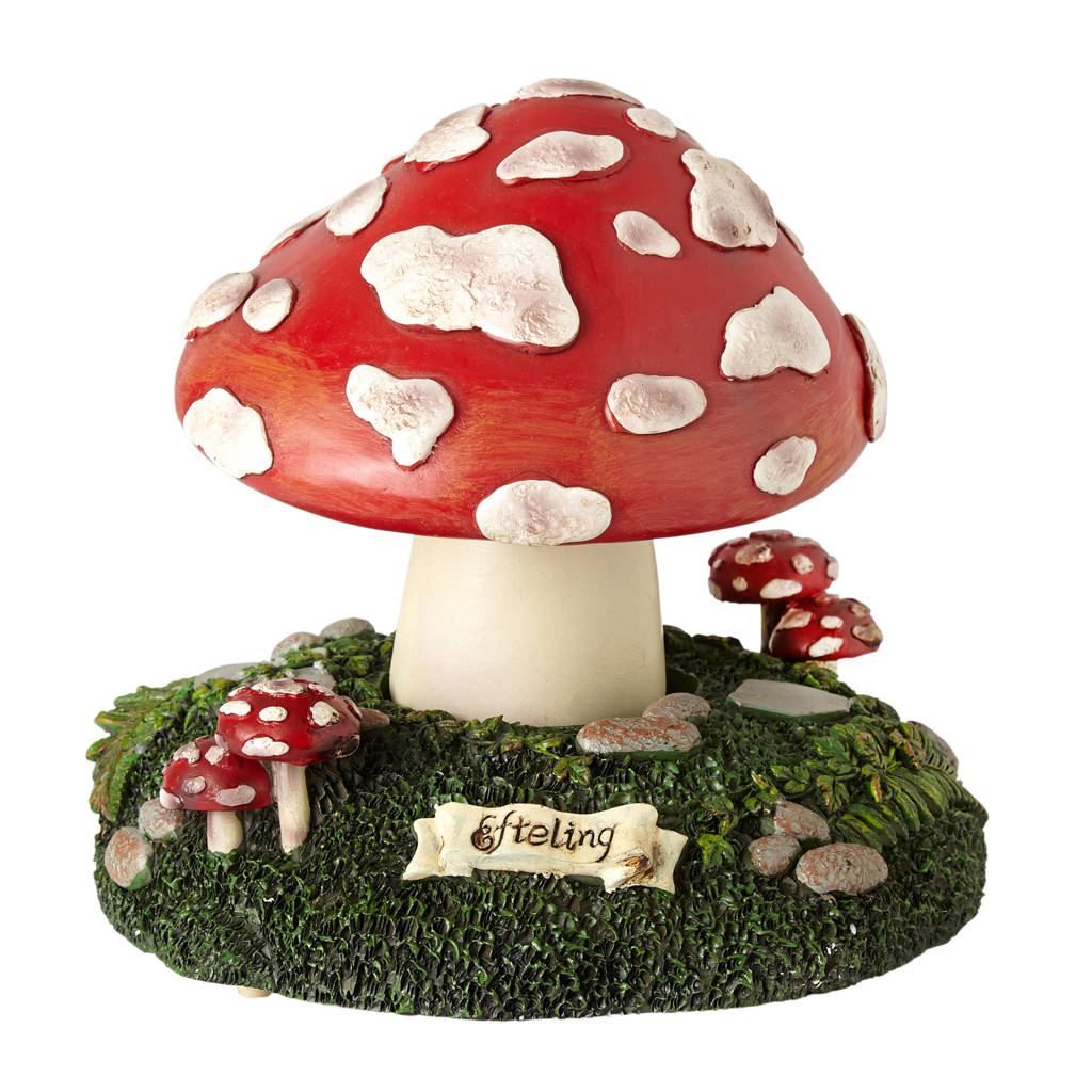 Efteling Sprookjesbos paddenstoel muziekdoosje, Rood/wit/groen