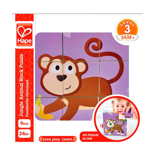 Hape Houten Blokpuzzel 9 Stukjes hape kopen in de aanbieding